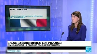 Plan déconomies en France  Valls adoucit la facture pour les retraités [upl. by Annetta558]