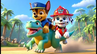 Paw Patrol Ultimate Rescue  CHASE amp MARSHALL Visits Jurassic Park  Very Funny Story  Rainbow 3 [upl. by Omolhs]