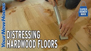 Distressing Hardwood Floors  DIY Hand Scraping [upl. by Naihs490]