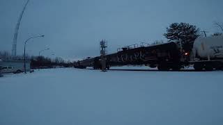 Northbound CN train at Washago horn salute railfanning railways [upl. by Huei867]