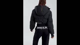 HOODRICH Ari V2 Cropped Padded Bomber Jacket Hooded Black Women  JD Sports [upl. by Porush843]