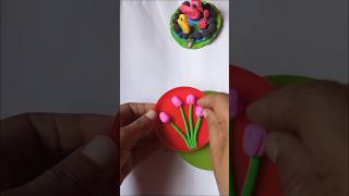 Beautiful clay flower craft🌷✨shortsfeedclayartdiyclayflower [upl. by Ehrlich]