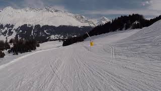 Skiing 2021 in Arosa Lenzerheide piste blue 70c and 77 [upl. by Auqinaj]