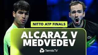 Carlos Alcaraz vs Daniil Medvedev  Nitto ATP Finals 2023 Match Highlights [upl. by Hofmann356]