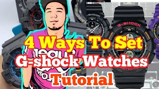 GSHOCK 4 WAYS TO SET TIME TUTORIAL PAANO NGA BA Tagalog TUTORIAL REVIEWS [upl. by Ecire]