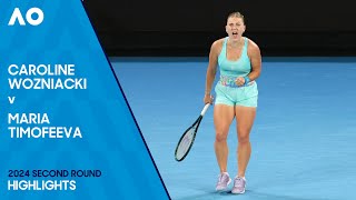 Caroline Wozniacki v Maria Timofeeva Highlights  Australian Open 2024 Second Round [upl. by Nnaeilsel389]