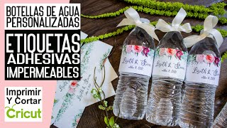 Etiquetas Adhesivas Personalizadas para Botellas de Agua ❤️ Botellas de Agua Personalizadas Cricut [upl. by Aelyk]