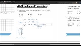 Aritmética  Reparto proporcional Compuesto [upl. by Yentterb]