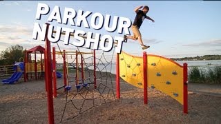 Rock Wall Parkour Nutshot POOPS PANTS [upl. by Moshe729]