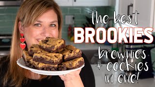 BEST ever BROOKIES recipe chocolate chip cookie brownies [upl. by Eceinert]