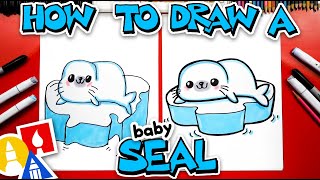 How To Draw A Baby Seal Cartoon [upl. by Otrebire]