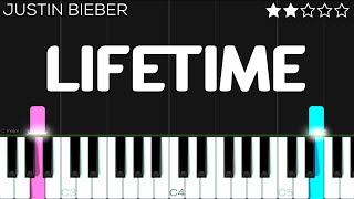 Justin Bieber  Lifetime  EASY Piano Tutorial [upl. by Damita964]