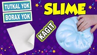 TUTKALSIZ BORAKSSIZ POFUDUK SLIME YAPIMI  SLAYM  Kağıt Slime Nasıl Yapılır  Kağıt ile Slime [upl. by Ycnaffit]