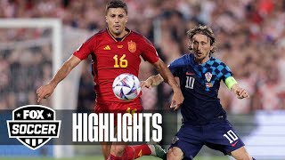 Croatia vs Spain Highlights  UEFA Nations League Final [upl. by Annahsar]