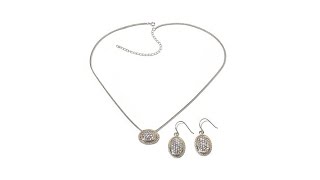 Emma Skye Pav Crystal Pendant wChain Earrings Set [upl. by Inavihs108]