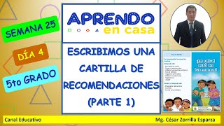 ESCRIBIMOS UNA CARTILLA DE RECOMENDACIONES PARTE 1 💻 [upl. by Brunhilda]