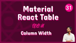 Material React Table v2  Column Sizing or Column Width 31 [upl. by Anilave]