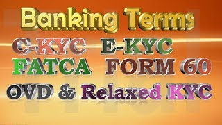 What is EKYC CKYC FATCA KYC COMPLIANCE in Hindi BANKING FORMS BANK ACCOUNTS [upl. by Sorensen655]