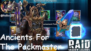 Packmaster Champion Chase Ancient Pulls both accounts  Raid Shadow Legends [upl. by Orsay528]