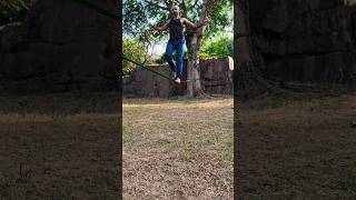 Slackline Thrills 🔥 slackline viralvideo ytshorts trending trend youtubeshorts [upl. by Lebaron]