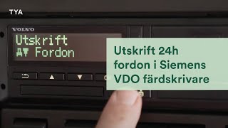 Siemens VDO färdskrivare  Utskrift 24 h fordon [upl. by Purington348]