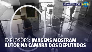 Novas imagens mostram autor de explosões na Câmara dos Deputados [upl. by Nitsej]