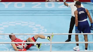 Oleksandr KHYZHNIAK goes KO at the Olympic 20202021 [upl. by Iv293]