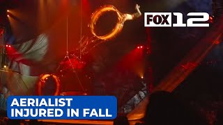 Cirque du Soleil aerialist injured in fall during Portland show [upl. by Mehalek]