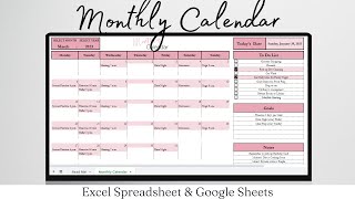 Monthly Calendar Google Sheet Calendar 2023 Template in Excel Monthly Calendar Excel Sheet Google [upl. by Eiramanad]