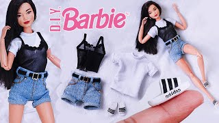 DIY Barbie  Unleash your fashionista with this amazing Tutorial on Fashion Clothes and Adidas Shoes [upl. by Lorri847]