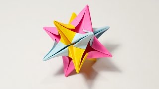 How to make 3D origami Omega Star Origami instruction  ORGANZA [upl. by Annahsor]