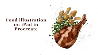 Food illustration procreate tutorial drawing [upl. by Anatol534]