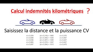 Calcul automatique du remboursement frais kilométriques en fonction de la distance et CV de véhicule [upl. by Adnorrahs]