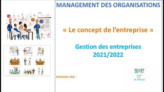 Management des organisations quotLe concept de l’entreprisequot OFPPT [upl. by Rosie]