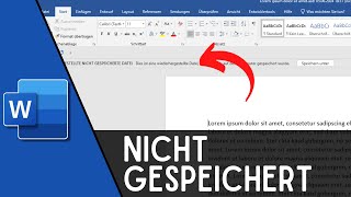 Word Dokument  Datei wiederherstellen  Nicht gespeichert Rettung ✅ [upl. by Eniger264]