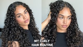 curly hair routine [upl. by Lyrad]