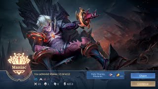 Mobile Legends Dyrroth Gameplay LegendaryMANIAC 🫰 [upl. by Duong]