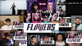 aespa 에스파 Flowers REACTION MASHUP [upl. by Adnaluy952]