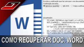 Como recuperar arquivo do word corrompido ou apagado DOC ou DOCX [upl. by Casteel490]