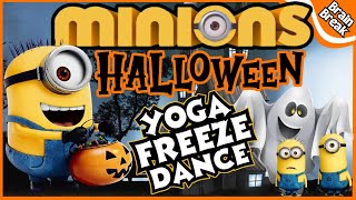 Minions Halloween Yoga Freeze Dance Yoga for Kids  Brain Break  Halloween Brain Break [upl. by Euqinobe]