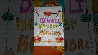 Diwali holiday homework page decoration ideasPart 3 newsong song bollywood music 🪔📒📓 [upl. by Kenay]