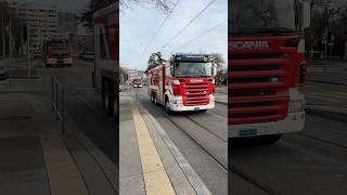 Départ incendie 🔥 Convoi des pompiers de Genève 🚒 [upl. by Malone49]