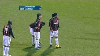 Ronaldinhos Perfect Freekick Goal  PortsmouthAC Milan [upl. by Yesllek]