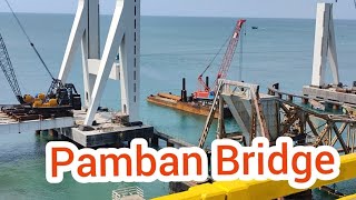 Pamban Bridge Bus Route from Mandapam to Rameswaram  New Pamban Bridge Railway track latest update [upl. by Dnarb281]