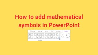 How to add mathematical symbols in PowerPoint [upl. by Abbot]