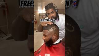 Mid Fade Haircut w Freestyle Design 💈barber [upl. by Ymot]