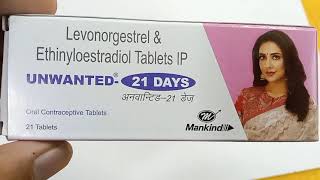 Unwanted 21 Days tablet  levonorgestrel and Ethinyloestradiol tablet  use benefit review Hindi [upl. by Aleek424]