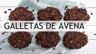 GALLETAS DE AVENA CON CHOCOLATE 3 INGREDIENTES [upl. by Zachar355]