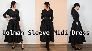 Sewing a Dolman Sleeve Midi Dress [upl. by Ilwain]