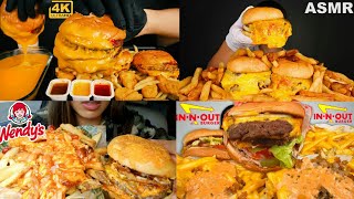 ASMR CHEESBURGERFRIES MUKBANG COMPILATION [upl. by Tnafni]